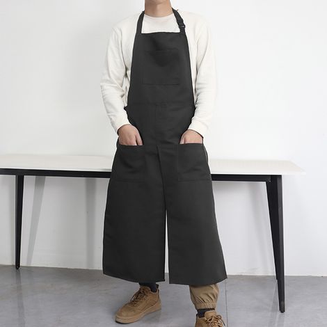 Unisex-Töpferschürze, lange Schürze mit 3 Taschen und Schnalle (1/5)