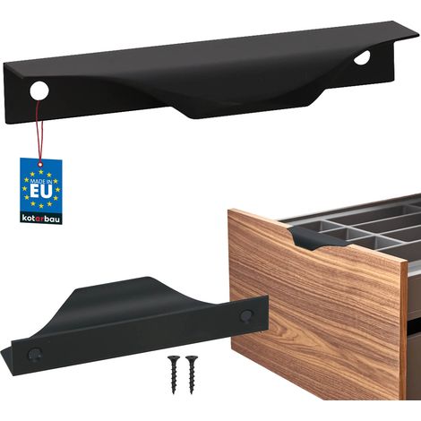 Modern Edge Möbelgriff, Aluminium, mattschwarz, 96/116 mm