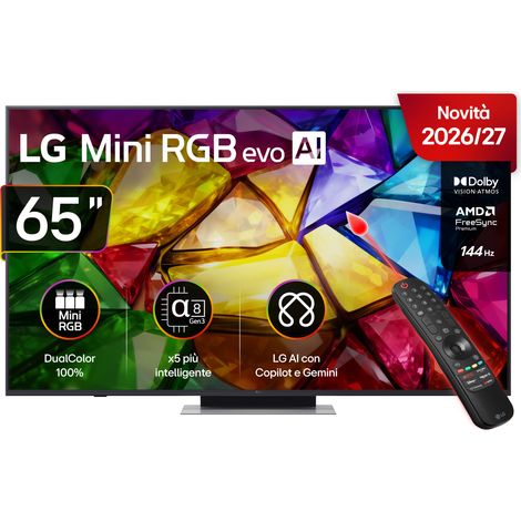LG Mini RGB 65pollici Serie MRGB87 65MRGB87B6B, 4K, RGB Primary Color Pro, Dolby Vision, Motion Booster 288, SMART TV 2026 (1/4)