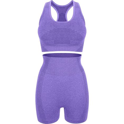 Ensemble de Yoga et Fitness pour Femmes en Nylon Pourpre (1/5)