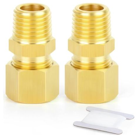2 Pièces Raccord, 8 mm, Laition, Filetage 1/4 BSP, Droite, Carburant (1/5)