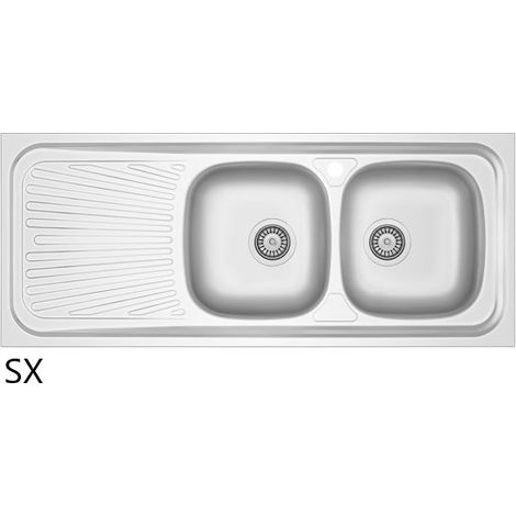 Aufsatzwaschbecken aus Stahl Mod. La01 cm 120X50 (1/2)