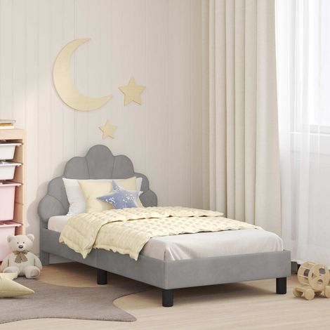 Cama para niños con cabecero Gris Claro 80 x 160 cm Terciopelo (1/5)