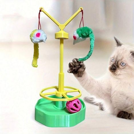 Jouets pour chats, bâtons d'ennui, boules de suivi de disque rotatif de chat, boules d'ennui de chat d'auto - divertissement (1/5)