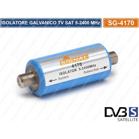 ISOLATORE GALVANICO CAVO COASSIALE TV SAT SATELLITARE 5 - 2400 MHz SOVRATENSIONE