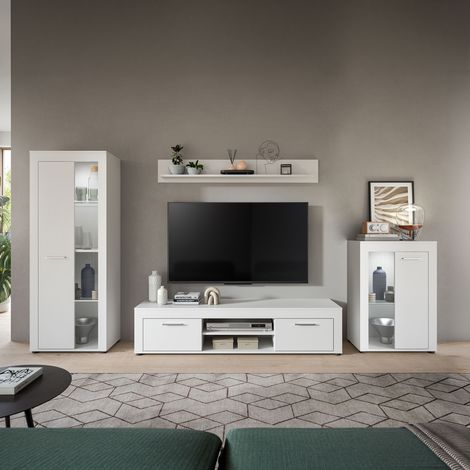 Ensemble 4 meubles de salon blanc - JAMO (1/5)