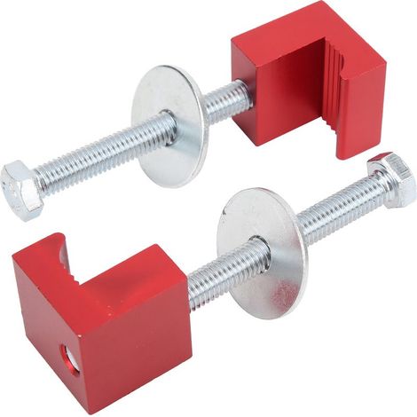 Paire de sangles d'arrimage robustes en aluminium, crochet en J, universelles pour boîte à outils, camion ou voiture. (1/5)