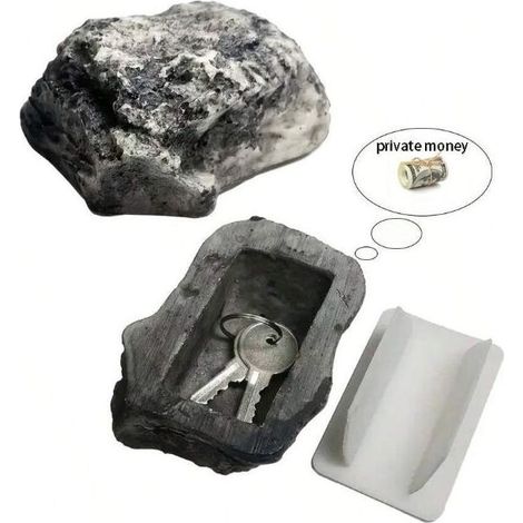 2 Cache-clés En Pierre, Boîte À Clés En Pierre, Boîte De Rangement De Clés De Rechange Cachée (pierre Invisible), Apparence Et Sensation De Vraies Pierres, Sécurité Du Jardin Extérieur Ou De La Cour (1/4)
