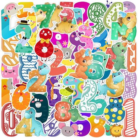 Pack de Stickers - Animaux avec Chiffres (1/2)