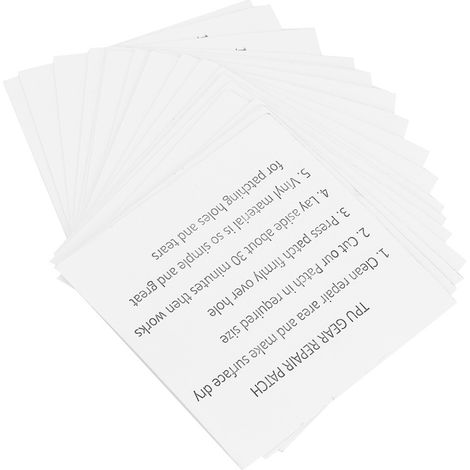 Lot de 20 patchs de réparation transparents et imperméables en TPU auto-adhésif pour produits gonflables (tentes, etc.). (1/5)