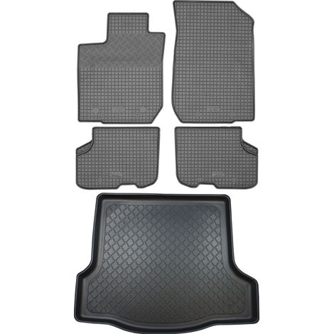 Set di tappetini in gomma per auto e tappetino per bagagliaio per Dacia Logan II Sedan (4 porte) dal 03.2013: tappetini per auto e tappetino per bagagliaio. (1/5)