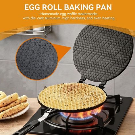 Cone Waffle Maker, Ice Cream Cone Waffle Maker, Waffle Maker, Multi-Function Waffle Maker, Non-Stick Cone Maker Gas Crepe Maker for Ice Cream Ornaments Omelette, 17 cm (1/4)