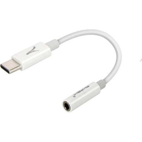 Adaptateur Audio USB-C - Akashi - Jack 3.5mm - Flexible - Fonction Micro - Blanc (1/4)