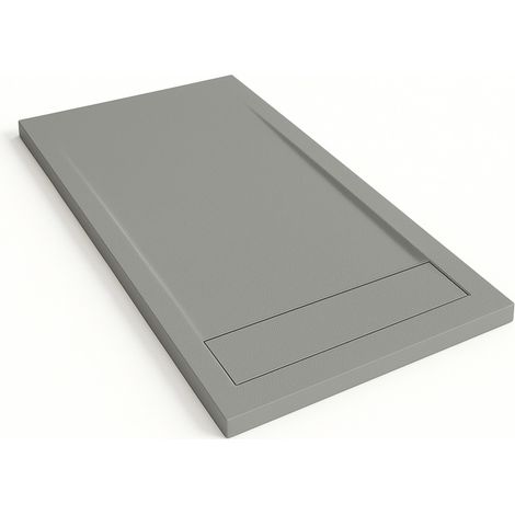 Duschwanne Bidai mit Rahmen Farbe Zementgrau RAL 7005 70x150cm Abdeckung in Zementgrau