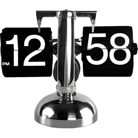 Eosnow Digitale Flip-Down-Uhr, Retro-Minimalist-Einfu-mechanische Auto-Flip-Uhr, Schreibtischuhr für Zuhause, Wohnzimmer, Schwarz