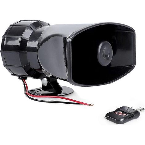 Bocina de aire inalámbrica electrónica multitono para coche con 7 sonidos y 130 dB, alarma de advertencia para coche, sirena de policía/bomberos, altavoz de 12 V. (1/5)