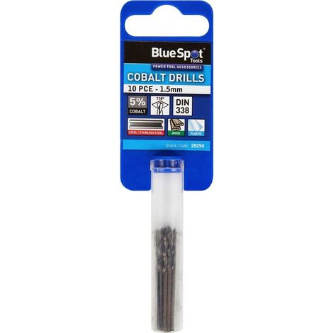 Blue Spot Tools 10 Pce Cobalt Fully Ground 1.5mm Drills