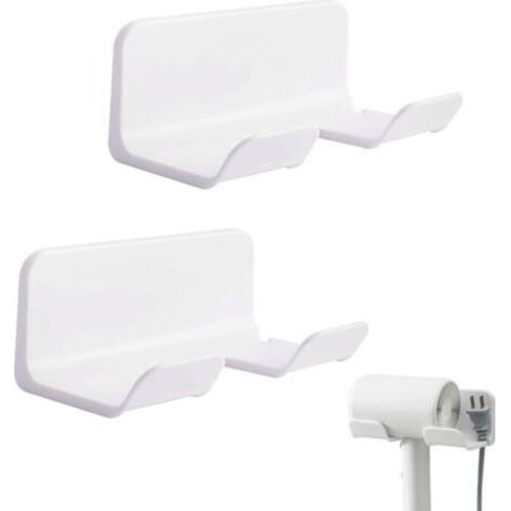 Soporte para secador de pelo de 2 piezas, soporte de pared para secador de pelo, base para secador de pelo, soportes para secador de pelo, soporte de pared para secador de pelo para baño -Crezuo