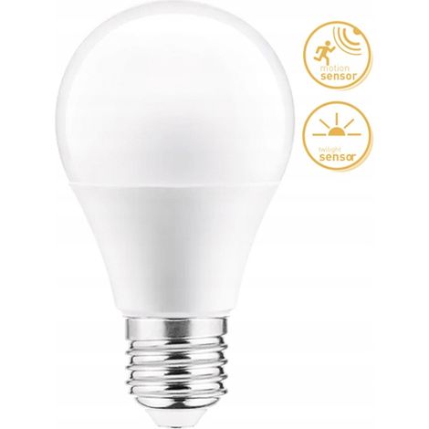 Ampoule LED E27 3000K avec détecteur de mouvement et de luminosité