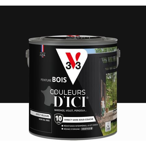 Vernice per legno per esterni V33, colori da qui, nero RAL 9005 velluto 2L V33