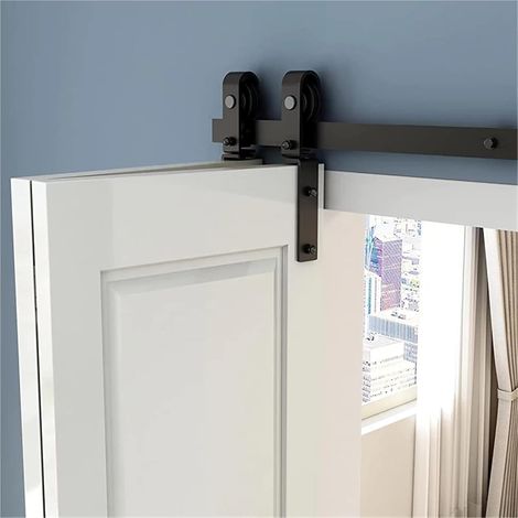 Porte Pliante Simple, Rail Coulissant Silencieux de 90 cm, 90 cm, 120 cm, 150 cm, 180 cm, 190 cm, 20 ...(6FT 183cm Rail Kit) (1/5)