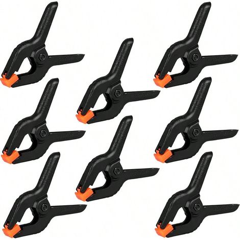 8 pinces à ressort de 4,2 pouces – Outils pour artisanat et menuiserie, pince en forme de A en plastique nylon pour fond de scène, pinces résistantes pour fixer des arrière-plans photographiques (1/5)