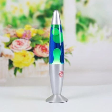 Lampe à lave - Modèle verre et aluminium - Effet cire décoratif - Abat-jour en verre - Corps aluminium