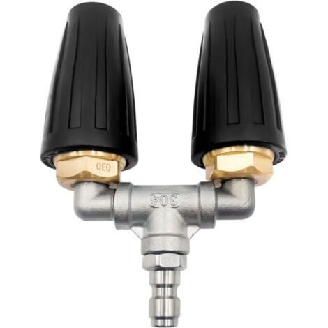 Double buse turbo pour nettoyeur haute pression 4000 psi, embouts de buse de nettoyeur haute pression rotatifs à 360° avec connecteur rapide de 6,35 mm, buse turbo double orifice 3.0, embouts de buse (1/5)