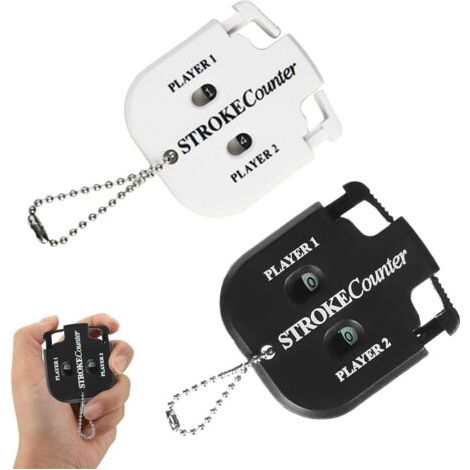 Contatore di punteggio digitale in 2 pezzi con catena, indicatore di mira, leggero e portatile, materiale ABS resistente, pallina da golf, punto, marcatore, ideale per golf e giochi con la palla (1/5)