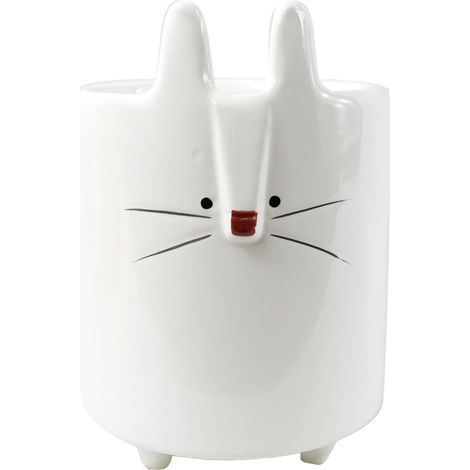 15cm Ceramic White Rabbit Planter (1/2)