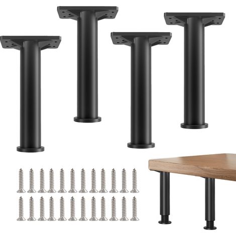 4 Pièces Pied de Meuble,20-35 CM Pied Meuble Reglable à Vis,Pieds de Lit Reglable Robuste et Durable,Pieds pour Table,D'armoire,Armoires,Supports TV et Tables Chevet (Noir) (1/4)
