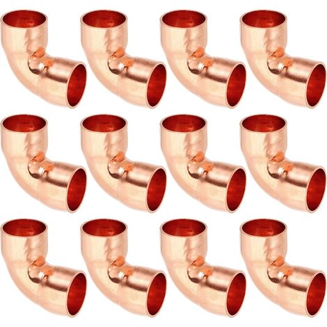 6pcs Raccord Coudé en Cuivre pour Tuyaux Gaz, 8mm Tuyau d'Arrosage Durite Essence, Raccords Tuyauterie à Pression HVAC Climatisation Plomberie, Épaisseur 0.8mm - 1/2" (1/5)