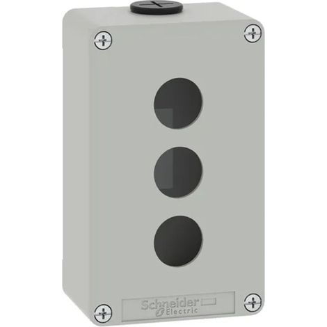 Caja metálica vacía para pulsador diámetro 22 XAPD de Schneider  3 pulsadores