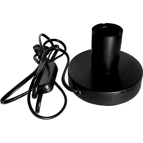 Base de table E27 avec câble et interrupteur noir, ø120 x 85mm