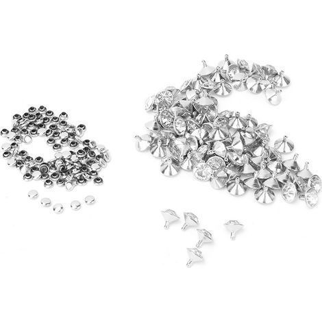 12 mm Schnellnietnägel mit Kristallintarsien, Rundkopfnägel für DIY-Lederdekorationen, Gold, 12 Stück (1/5)