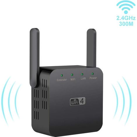 WLAN-Verstärker, Repeater 300Mbps WiFi-Verstärker 2,4GHz Wireless Signal Booster Mini Extender mit 2 x externen Antennen, LAN-Anschluss, kompaktes thermisches Design, kompatibel mit allen WLAN-Geräten (1/3)