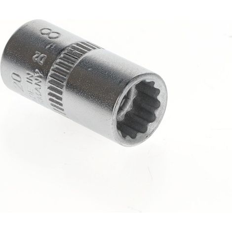 GEDORE Inserto per Chiave a Bussola, Attacco 1/4 pollici, 6.3 mm, Bocca Dodecagonale, Chiave a Bussola 8 mm, Utensile, D 20 8, Acciaio Cromato (1/4)