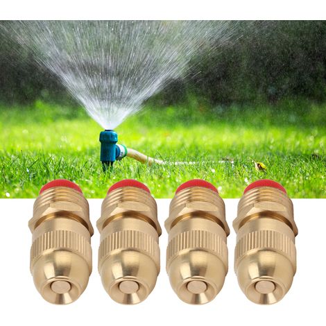 Lot de 10 têtes d'arrosage automatiques en cuivre G1/2" réglables, filetage extérieur G1/2", pour pelouse. (1/5)