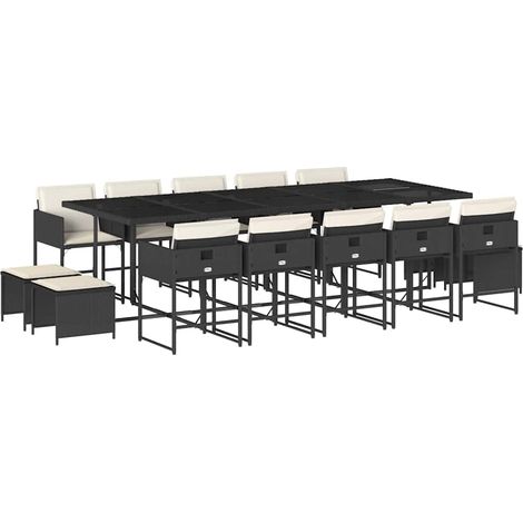 Maison Exclusive - Set comedor de jardín con cojines 15 pzas ratá (1/5)