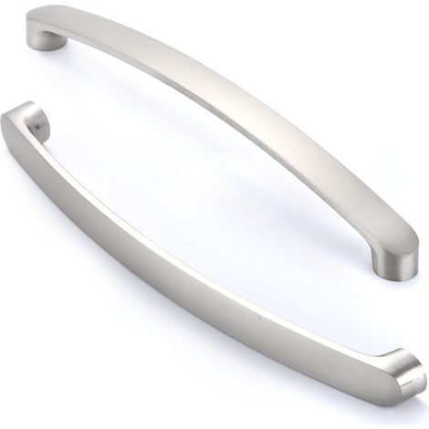 (10 Stück) Möbelgriffe, Aluminium-Küchenschranktürgriffe für Schränke, Küchenmöbelgriffe, Lochabstand 160 mm, Silber (1/5)