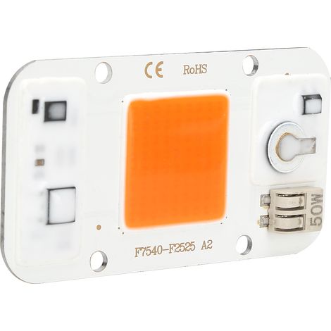 Puce LED 50W 220V sans driver source lumineuse pour éclairage plante spectre complet 75x40mm aluminium (1/5)