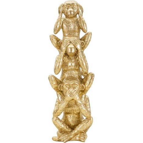 Statuetta decorativa mauro ferretti dorato 30 cm poliresina (1/5)
