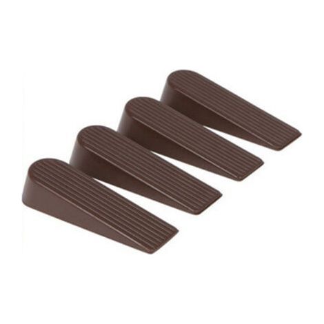 Lot De 4 Cales De Butée De Porte Butée De Porte En Caoutchouc Noir Pour La Maison Et Le Bureau-Chrom (1/5)