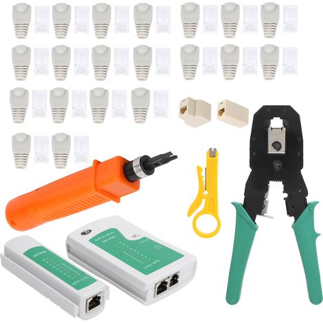Kit d'outils de câblage réseau avec testeur de câbles réseau YG-P308 (1/5)