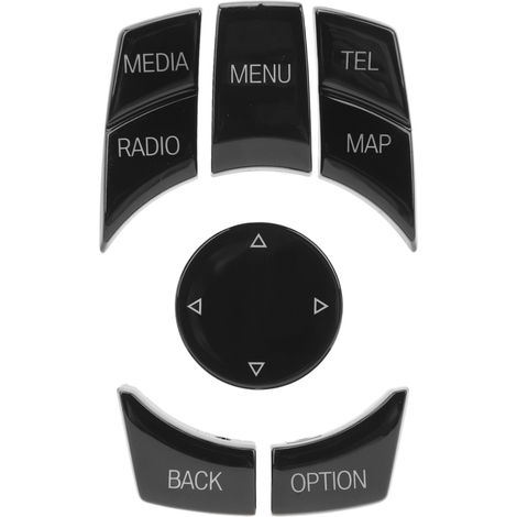 Kit de boutons multimédias pour console centrale de voiture, châssis E MAP/MEDIA, compatible avec les BMW Série 1/3/5, noir laqué. (1/5)