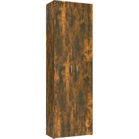 Mobile da ufficio per mobili da ufficio 5 scomparti con due ante color rovere affumicato 60 x 32 x 190 cm multistrato marrone DEC024462
