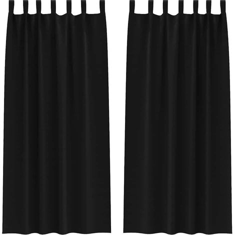 Maison Exclusive - Verdunkelungs-Vorhänge mit Ringen 2 pcs Schwar
