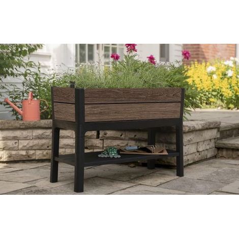 KETER FIORIERA ESTERNO DECO EFFETTO NOCE CAPACITÀ 120L 113X47,5X79,8H CM (05059)