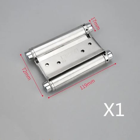 Charnière à ressort double (10 cm) en acier inoxydable, à double sens, pour porte de style western ou clôture de porte dédiée. (1/5)