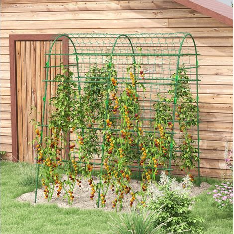 Soporte arqueado ajustable para plantas trepadoras con malla, acero verde 144 x 167 x 206 cm HAVRYA (1/5)